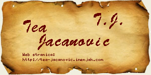Tea Jacanović vizit kartica
